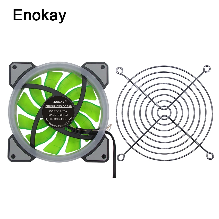 

1 Piece 120mm Computer Case Super Silence Fan with LED Lights Computer PC Case Power Supply Cooling Fan with grille Cpu Cooler
