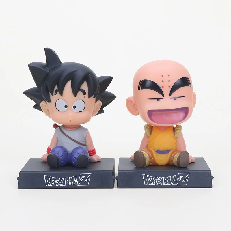 2 шт. Dragon Ball Z Son Goku& Krillin Dragonball saiyan Kuririn фигурки монахов с качающейся головкой держатель телефона украшение автомобиля игрушка - Цвет: 3745 Phone Holder