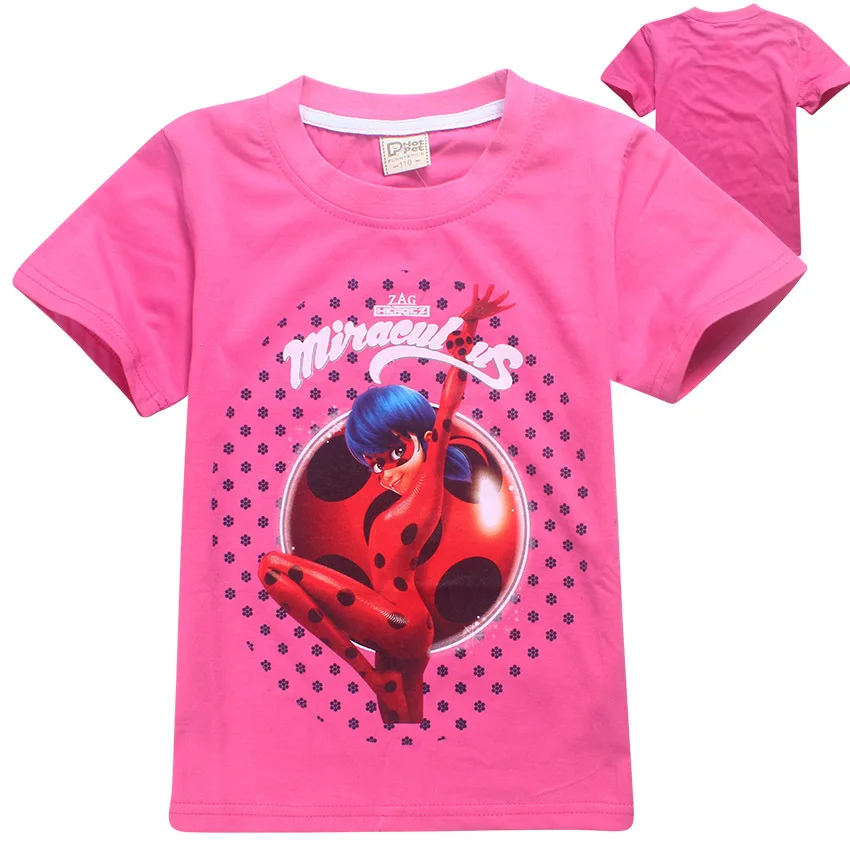 

Kids Girls Cartoon Ladybug Cosplay T-shirts Child Casual Tee Tops