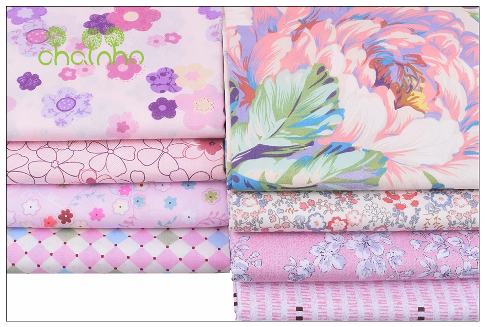 Chainho, Новая розовая Цветочная серия, саржевая хлопковая ткань с принтом, для поделок шитья, простыня для детей и малышей, подушка, материал, полметра