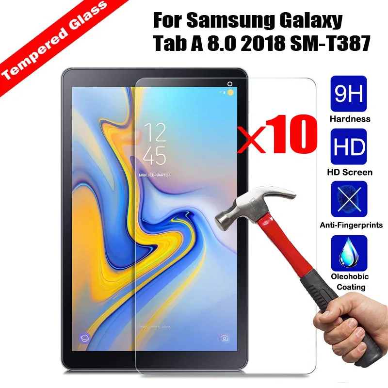 10 шт. ультратонкое закаленное стекло для планшетов Samsung Galaxy Tab A 8 0 2018|Защитные