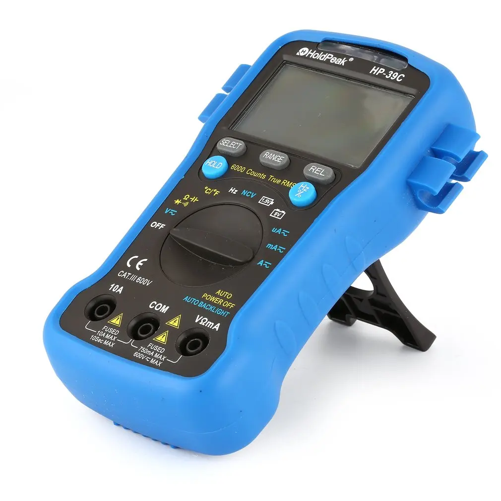 HoldPeak HP 39C Цифровой мультиметр автоматический тестер диапазона AC/AC 6000 отсчетов