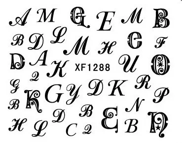 diy letters design nail
