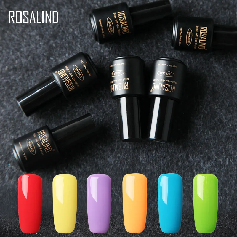 

(6PCS/LOT) ROSALIND 7ML Nail Set Soak off UV LED Nail Polish Long-lasting Set for Manicure gel lacquer
