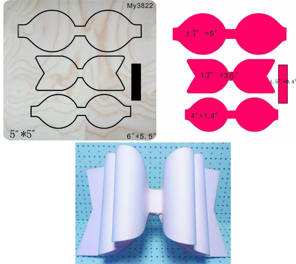 

Bow shape-9 & Wooden dies for scrapbooking, MY