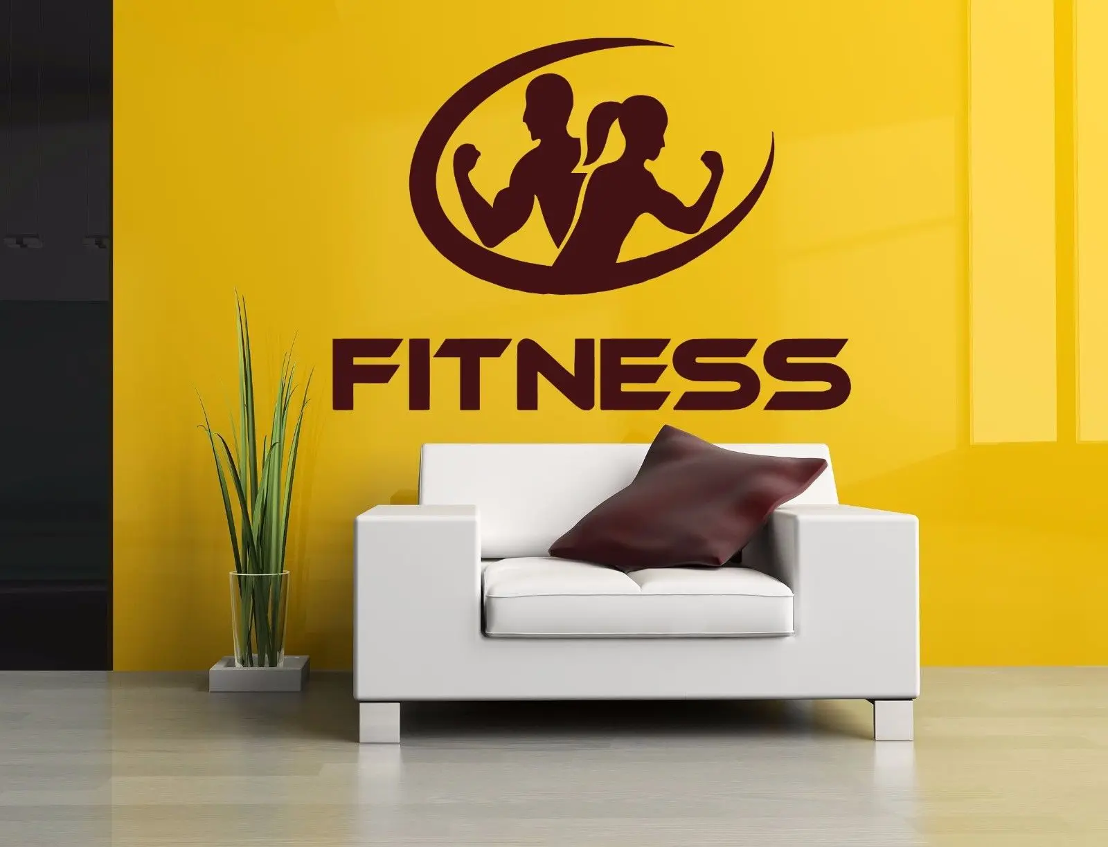 Fitness Wall Decal Room Sticker Bedroom Fitness Sport Crossfit Gym