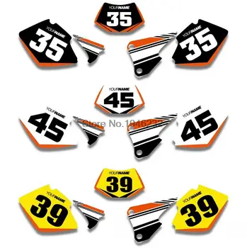 

H2CNC Custom Number Plate Background Graphics Sticker & Decal For KTM MXC EXC 250 300 350 400 520 2001 2002