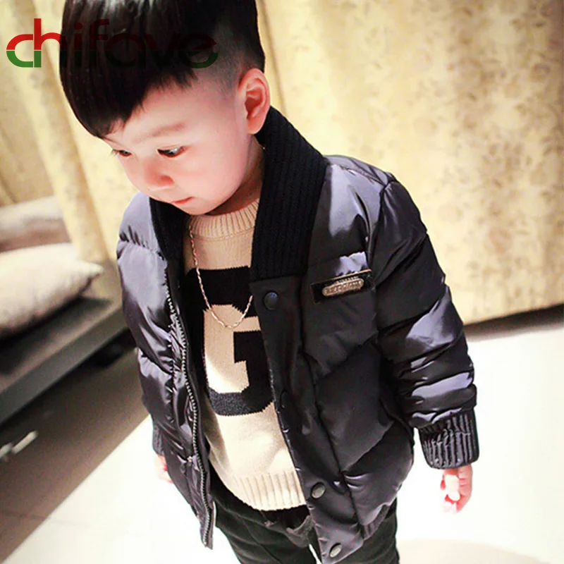 

chifave New Design Winter Baby Boys Coats Outerwear Ruffled Wool Collar Thick Jacket Children Boys Warm Coat Fashion 2 Colors