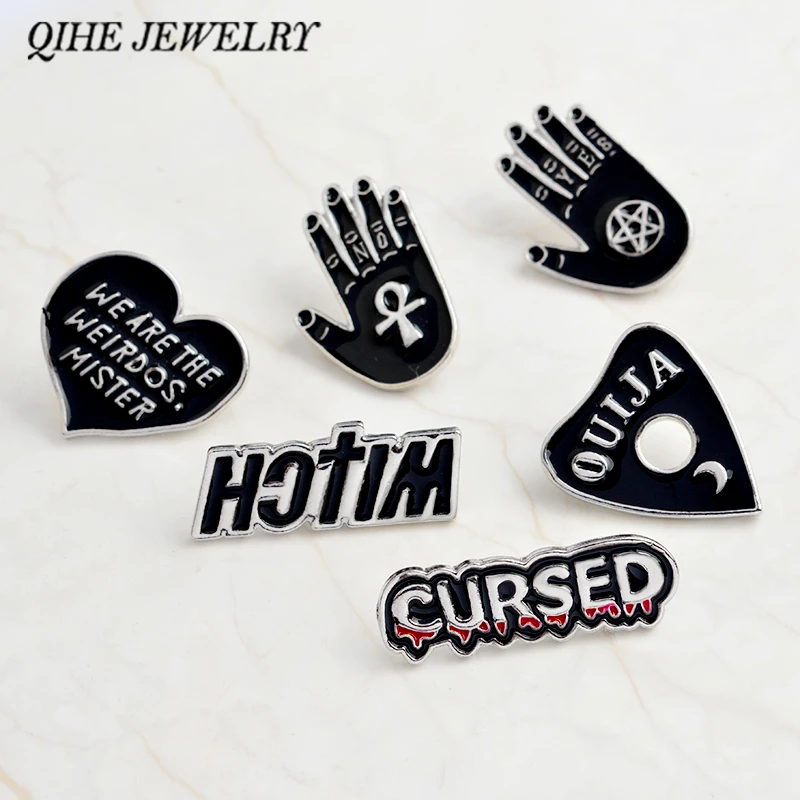 QIHE ювелирные изделия булавки и броши &quotWitch cursed ouija we are the weirdos мистер&quot набор