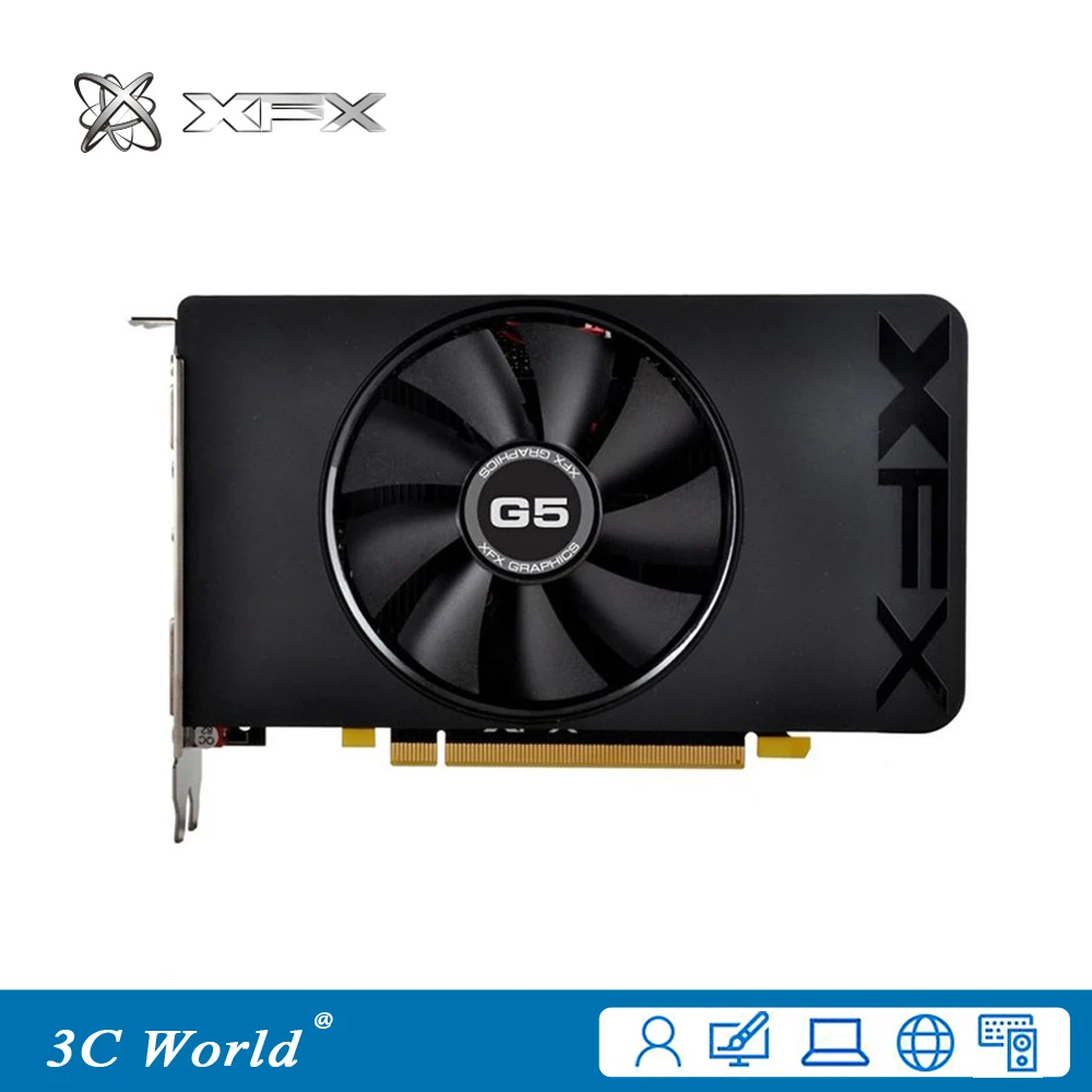

Used Graphics Cards XFX R7 250 1GB GDDR5 128bit VGA HDMI DVI 384SPs Desktop Graphic Cards