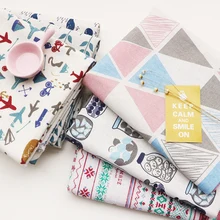 Хлопчатобумажная льняная ткань с принтом, скатерть для штор, хлопковая ткань для рукоделия, стеганая и швейная салфетка, материал для сумок