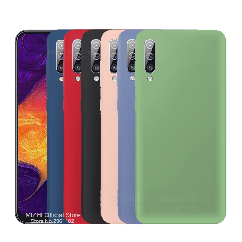 

For Samsung Galaxy A50 Case Liquid Silicone Soft TPU Cover Phone Case For Samsung A50 A 50 2019 A505 A505F SM-A505F GalaxyA50