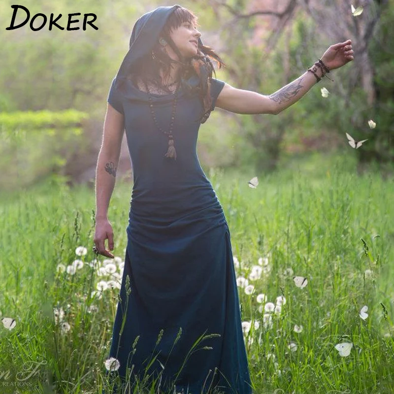 Ceny 2019 Vintage kalejdoskop długa sukienka las Elven Gypsy sukienka odzież festiwalowa kobiety Boho romantyczna prosta sukienka Maxi