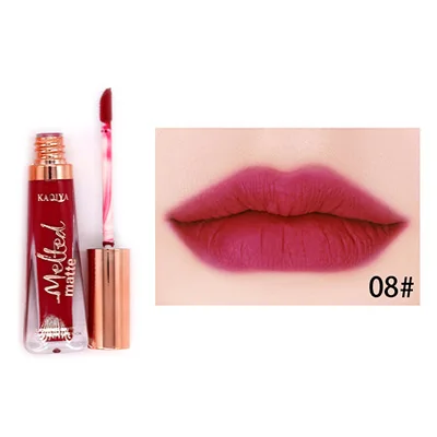 KAQIYA 8 Colors Beauty Makeup Lipgloss Waterproof Long Lasting Matt Lip Gloss Sexy Velvet Pigment Matte Liquid Lipstick Make Up - Цвет: 08