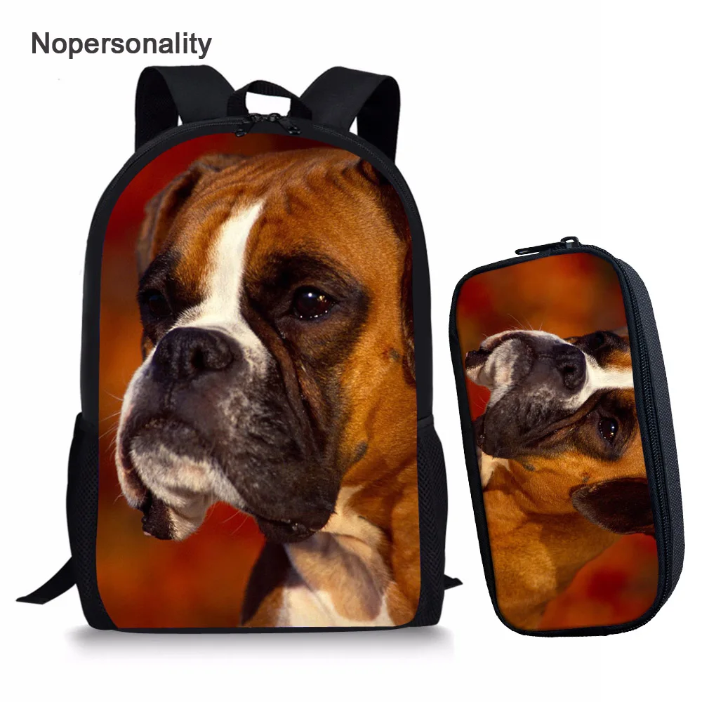 Nopersonality Cool Pet Boxer Dog School Bag for Teen Boys Girls Preppy Style Student Kids Schoolbag Primary Children Bookbags | Багаж и