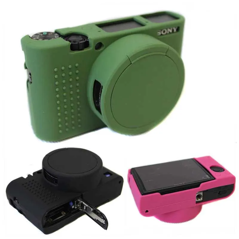 Protective Silicone Camera Case Skin Cover with lens cap For Sony DSC