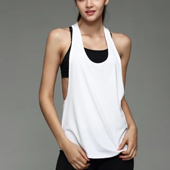 Summer Women Tank Tops Dry Quick Yoga Shirts Loose Gym Fitness Sport Sleeveless Vest Singlet