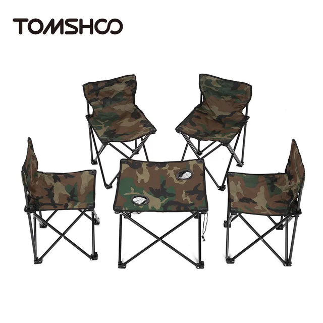 TOMSHOO Portable 1 Table 4 Chairs Set Outdoor Home Camping Picnic ... TOMSHOO Portable 1 Table 4 Chairs Set Outdoor Home Camping Picnic ...