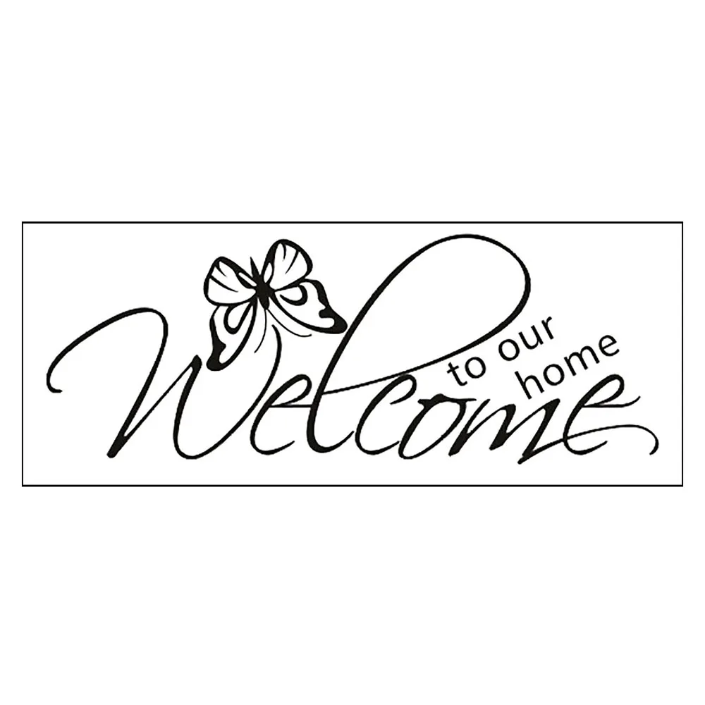 New Removable Welcome To Our Home Quote Butterfly Wall Decal Sticker Home Decor