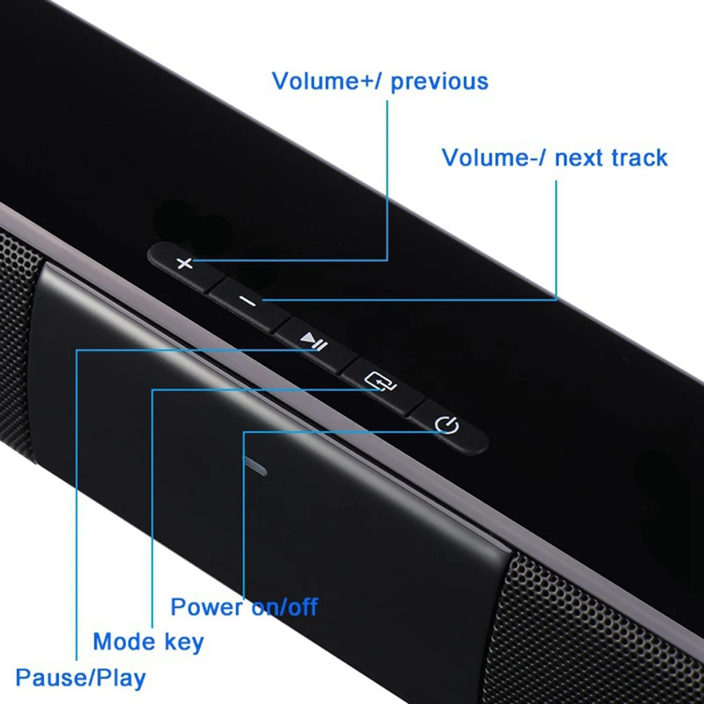  20W Portable Wireless Column Soundbar Sven Bluetooth Speaker Powerful 3D Music Sound bar Home Theat