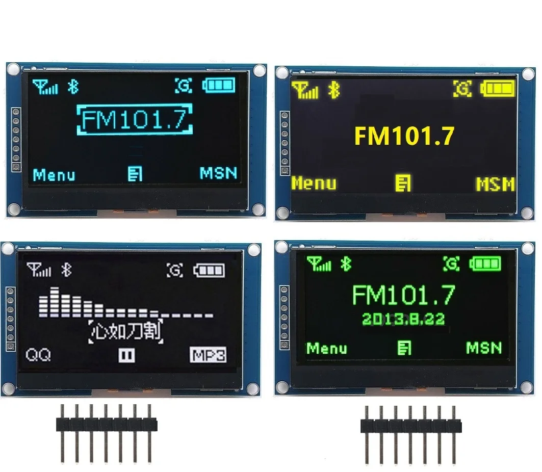 2,4" дюймовый 12864 128*64 OLED дисплей модуль IIC IEC SPI серийный белый/синий/зеленый/желтый ЖК-экран для C51 STM32 SSD1309