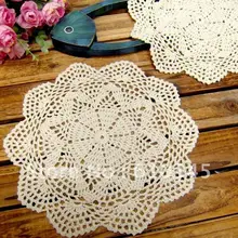 Ручное вязание крючком коврик для стола, хлопок серовато-бежевая салфетка, коврик для стола, подставка 25 см X 25 см 12 шт./партия