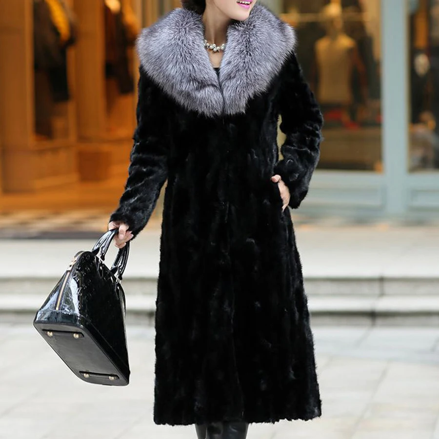 

Winter Warm Medium length Solid color Fur & Faux Fur Women 2019 New Casual Long sleeve lady fake Fur coat jacket abrigo mujer
