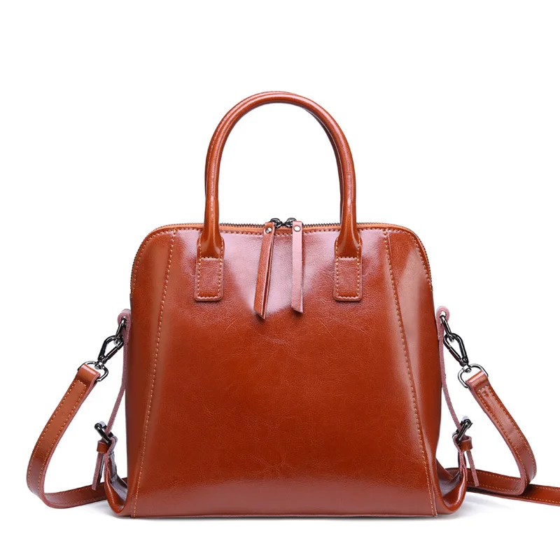 Новые сумки из восковой кожи, повседневные Простые сумки,, Ретро стиль, натуральная кожа, большая емкость, женская сумка