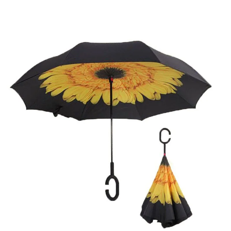 Yellow Fashionable UV Protect Umbrella UPF50 Portable Outdoor Travel Folding Sun Protective Umbrella