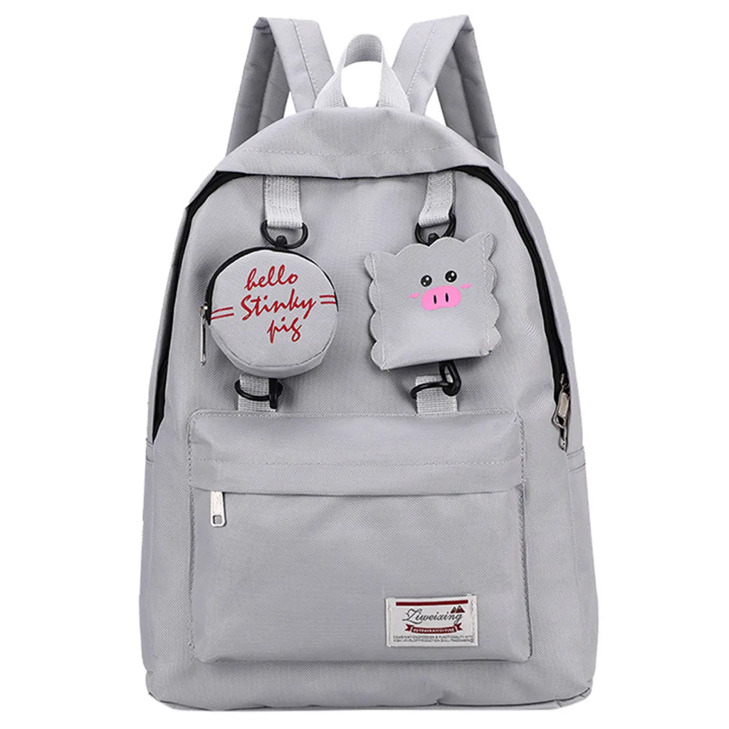 

OCARDIAN New Fashion Women's Canvas Small Fresh Bag Campus Sports Backpack Design School Backpack For Teenage Backpack J24