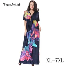 

Sexy V neck Summer Dress Women Plus Size XL-7XL Clothing Big Size Ladies Beach Bohemian Style Sundress XXXXL 6xl Female Vestidos