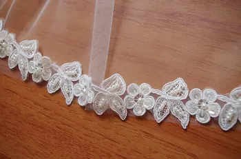 

pearl beaded lace trim, sequined bridal trim lace, Ivory cord lace trim with small daisy flowers by the yard, CG040B