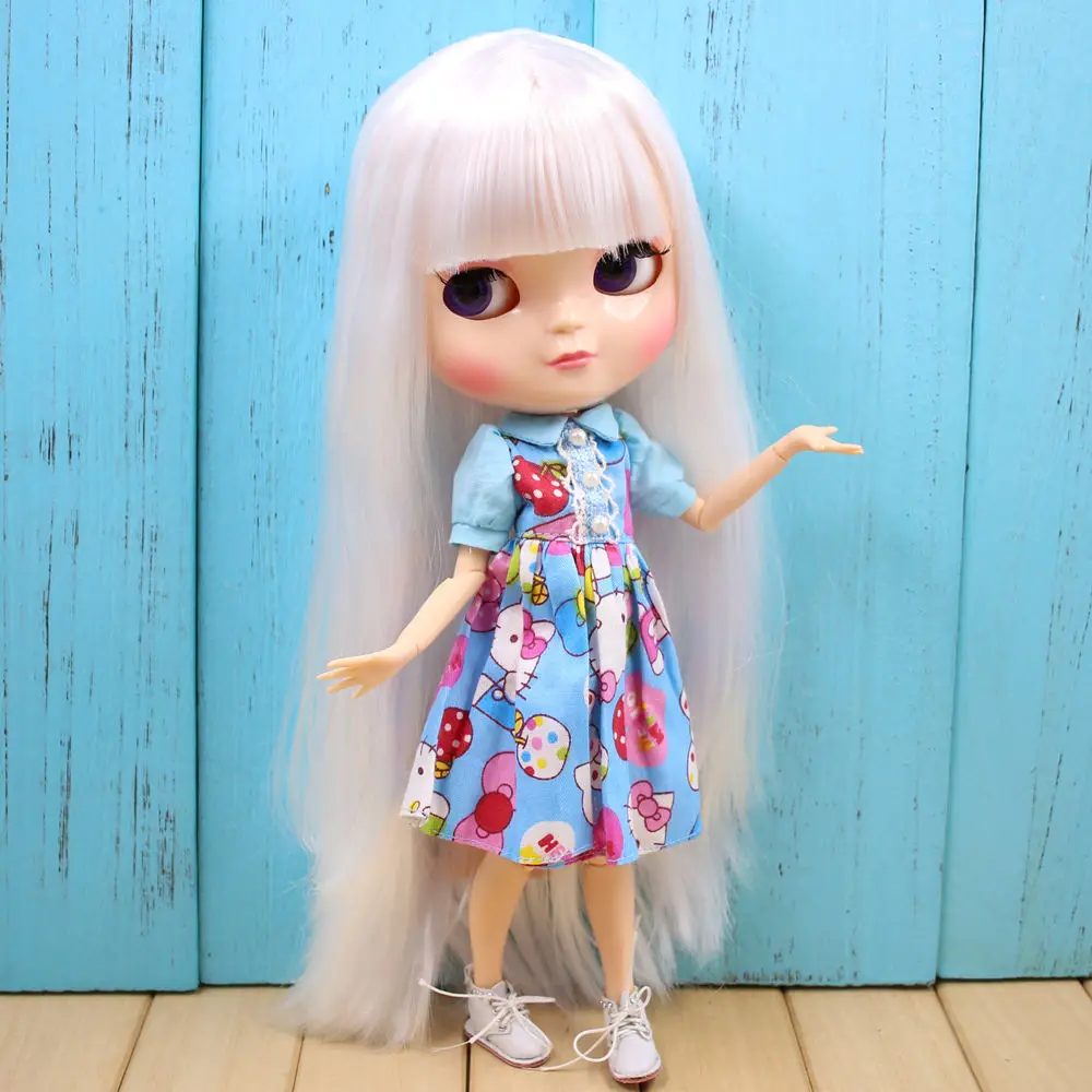 Серия кукол ICY Naked No.BL136 белые прямые волосы такие же как у Blyth с макияжем тело Azone
