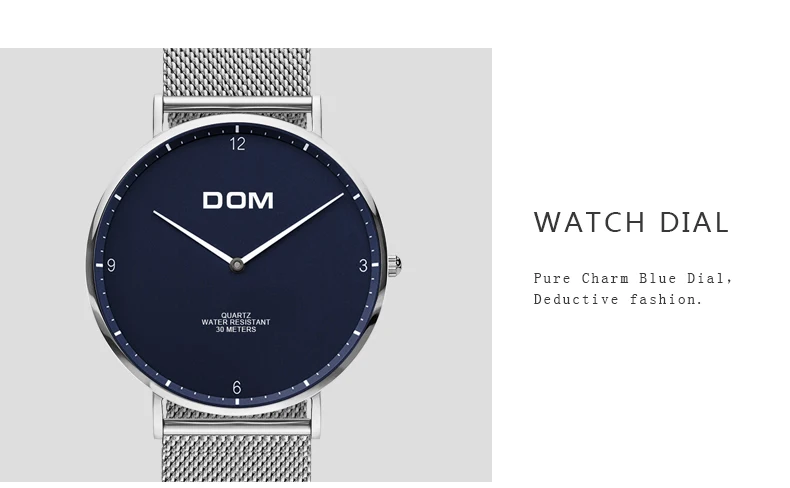 Женские часы DOM брендовые роскошные новые повседневные Водонепроницаемые кожаные часы кварцевые часы с сетчатым ремешком Relogio Faminino G-36GK-1MS