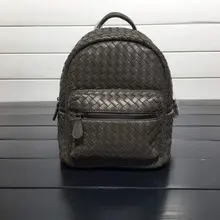 ISHARES New Genuine Leather Sheepskin woven Backpack Women Fashion lambskin Capacity Totes Bag high quality weave Bags IS168022