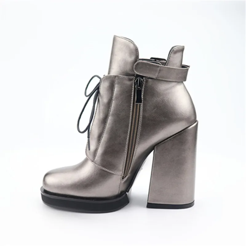 MORAZORA/ г., ботильоны для женщин наивысшего качества на шнуровке и молнии, осенне-зимние ботинки однотонные ботинки на высоком каблуке Дамская обувь
