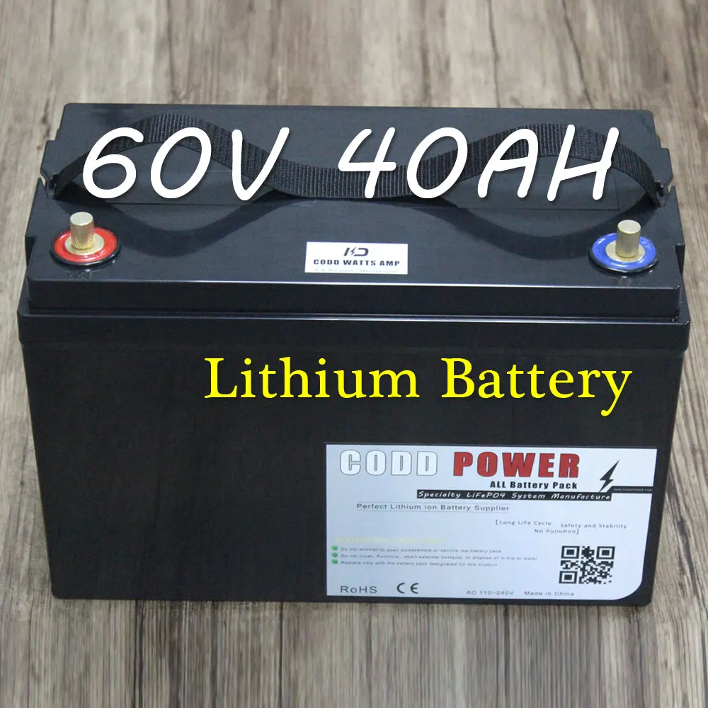 60V 40AH Электрический велосипед батарея 3000W E мотоцикл трехколесный Скутер 60В литий