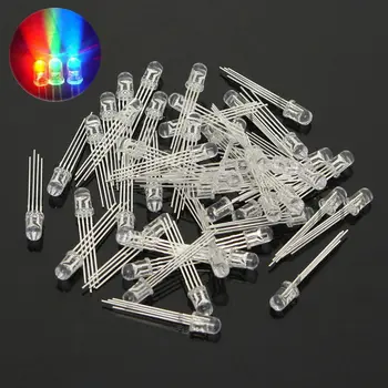 

50Pcs/lot LED light RGB Common Cathode 4-Pin F5 5MM Diode Free Shipping
