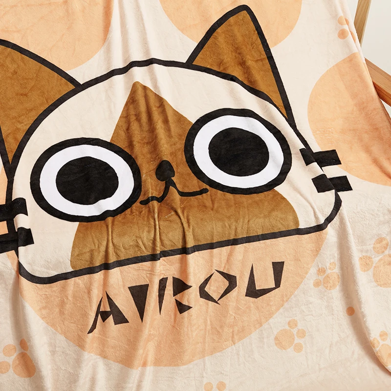 Аниме JK японский Монстр Охотник Airou игра косплей фланелевое одеяло 1,5*2 м мультфильм кошка на кровать плюшевый спальный чехол постельные принадлежности Мягкий теплый