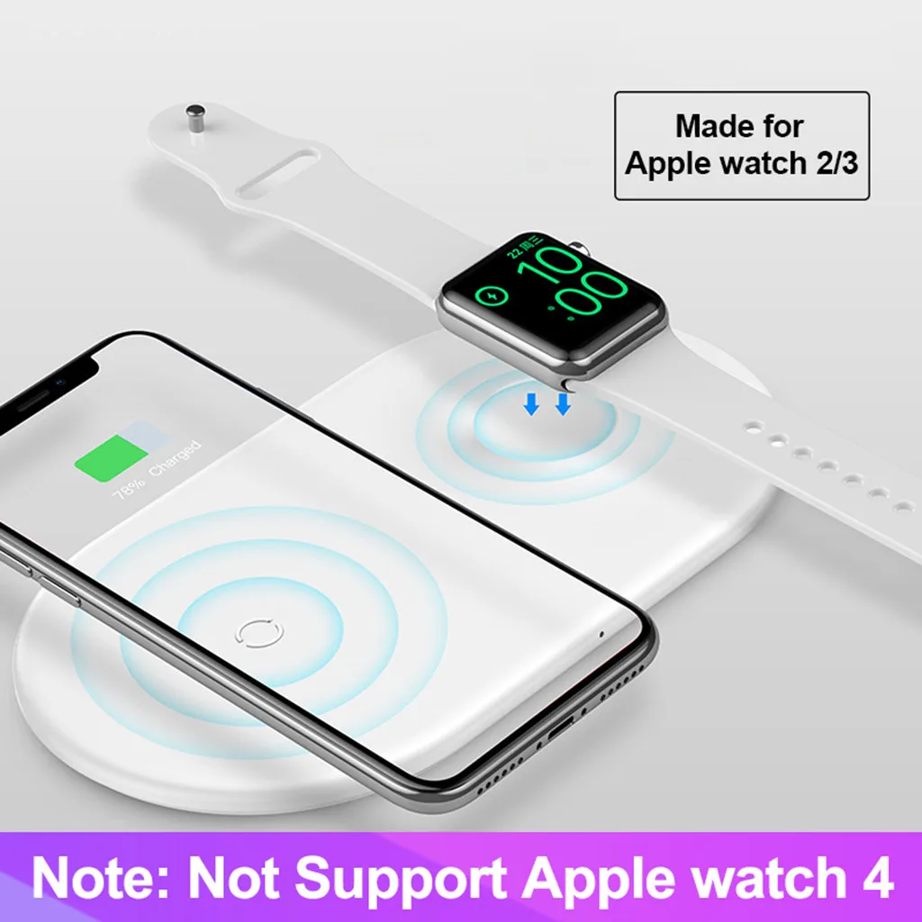 

USPS Qi Wireless 2in1 Fast Charger Stand for Apple Watch Series 2 3 for iPhone 8 X for Samsung S9 S8 S7 for airpods 2