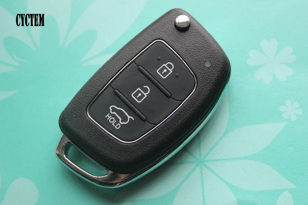 

CYCTEM Car Remote Key Case Fob Housing 3 Buttons Flip Folding Key Shell Blank Cover Fit For Hyundai ix35 ix45 Santa Fe