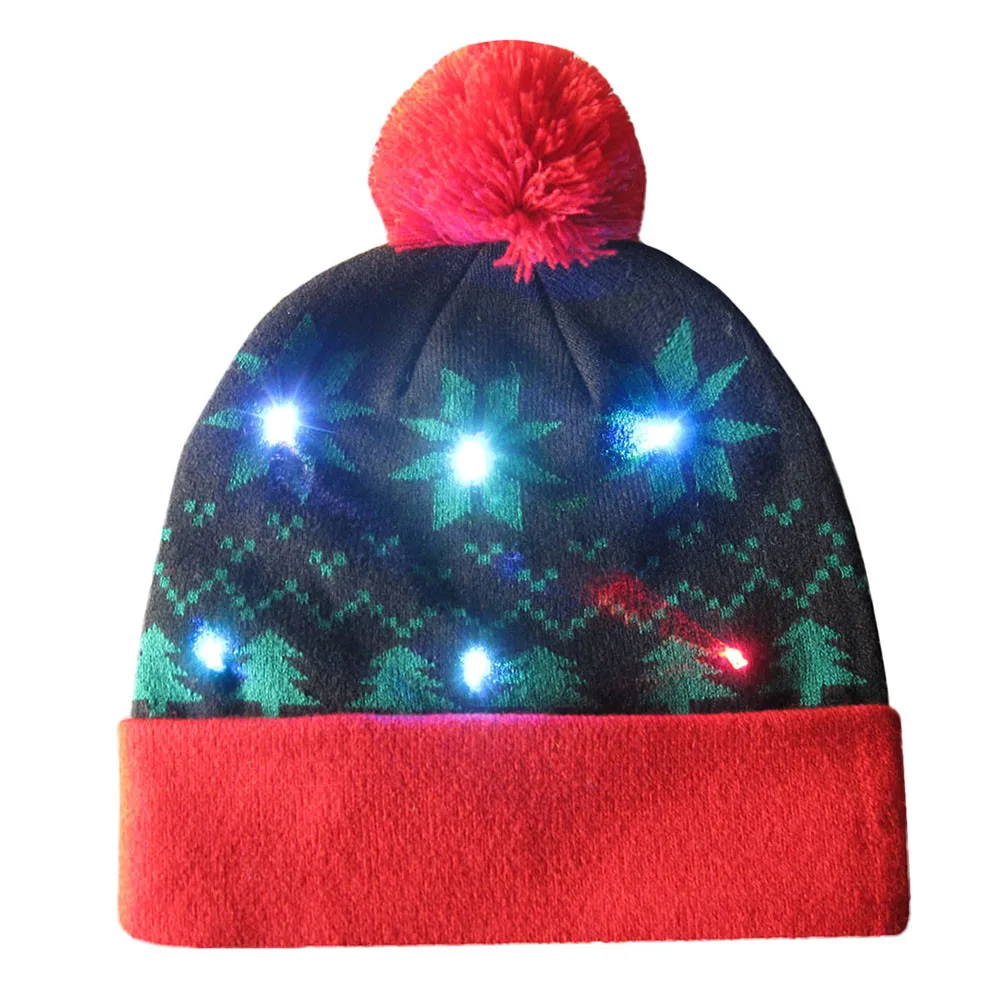 Светодиодный светильник вязаный красивый свитер теплая и удобная Рождественская шапочка Sombrero Y50C