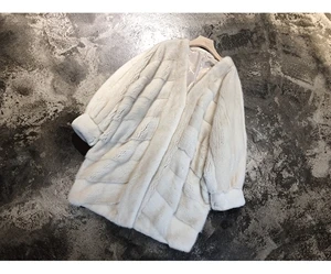 Натуральное Норковое меховое длинное зимнее женское пальто из натурального меха женское натуральное Норковое меховое пальто размера плюс FedEx - Цвет: Белый