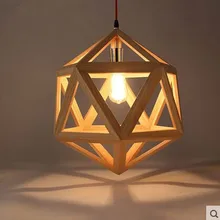 Nordic solid wood living room bedroom dining room hot pot shop bar front desk wooden pendant light