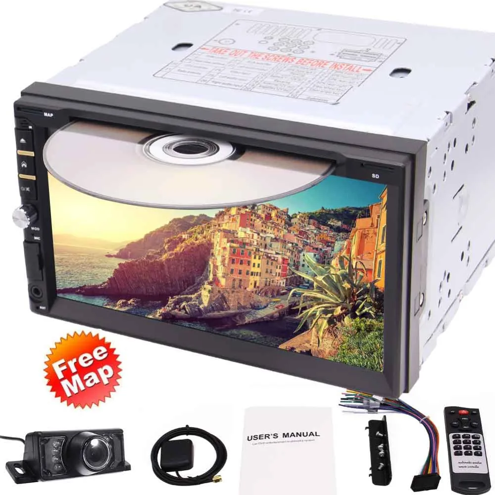 Eincar резервного копирования камеры 7 ''Двойной Дин GPS навигация в тире dvd плеер