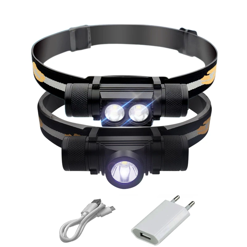 

led headlamp USB cree xm l2 headlight waterproof Head flashlight torch led head light 18650 rechargeable battery camping light