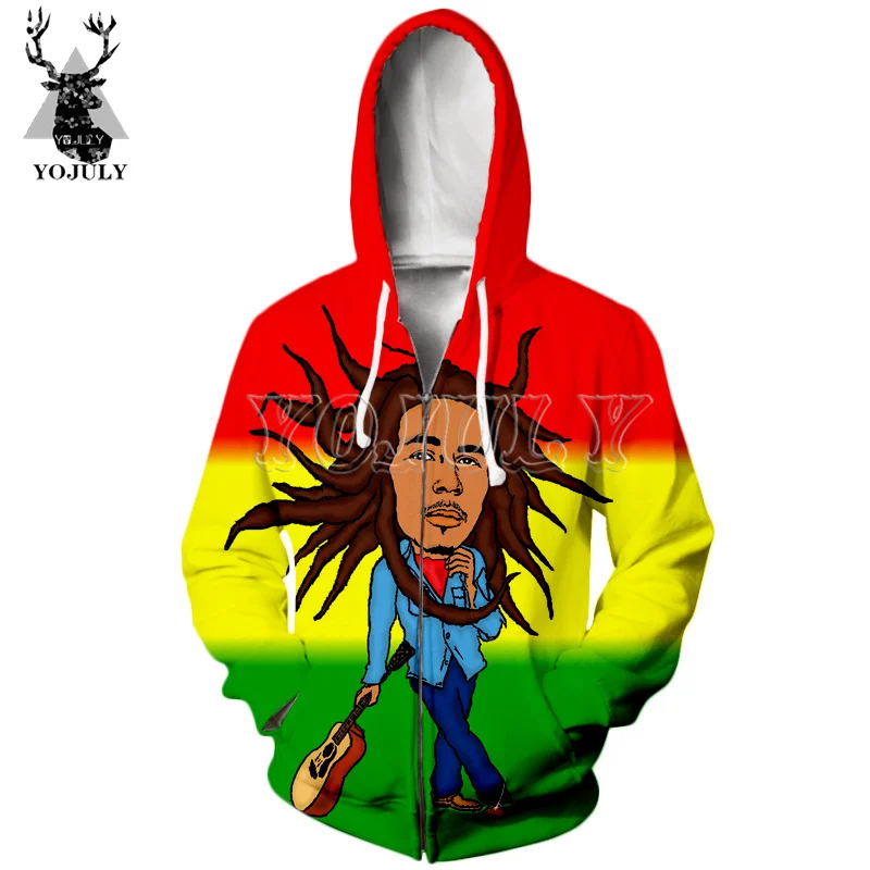 

YOJULY Fashion Men/Women T-Shirt rock singer Bob Marley 3D Print Casual t shirt/Hoodies/Zip Hooded Shirts Unisex Streetwear A176