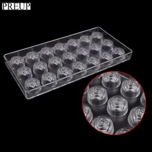 2 типа Пластиковая форма цветка розы из поликарбоната форма для шоколадных конфет, форма для шоколада ручной работы, форма для пудинга