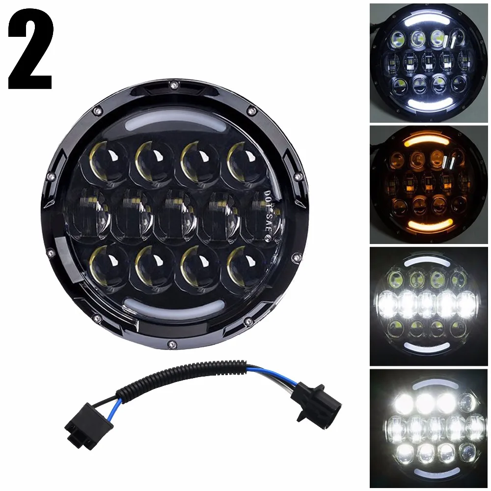 HJYUENG 135 w 7 &quotхром Светодиодная лампа для Harley дюймов черные мотоциклетные