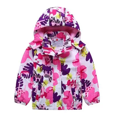Распродажа, осенне-зимняя куртка для девочек, ветровка для детей, разноцветное дождевик, детский спортивный блейзер с флисом, водонепроницаемый для девочек - Цвет: 3